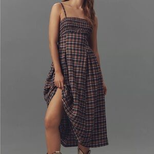 Anthropologie Plaid Spaghetti Strap Dress